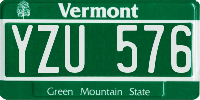 VT license plate YZU576