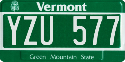 VT license plate YZU577