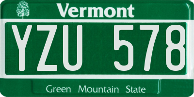 VT license plate YZU578