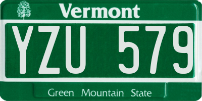 VT license plate YZU579