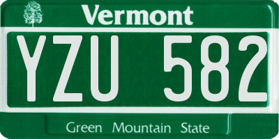VT license plate YZU582