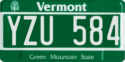 VT license plate YZU584
