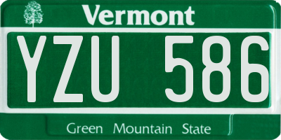 VT license plate YZU586