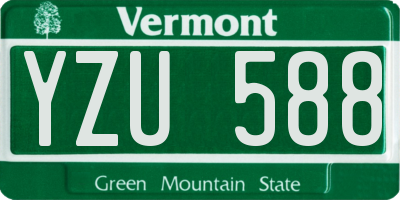 VT license plate YZU588