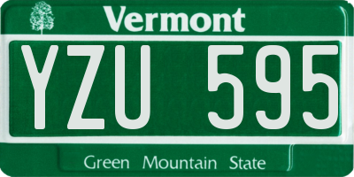 VT license plate YZU595