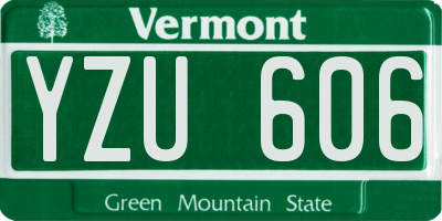 VT license plate YZU606