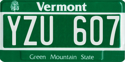 VT license plate YZU607