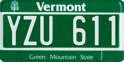 VT license plate YZU611