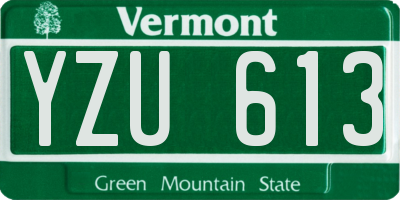 VT license plate YZU613