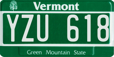 VT license plate YZU618