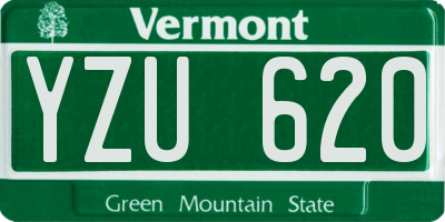 VT license plate YZU620