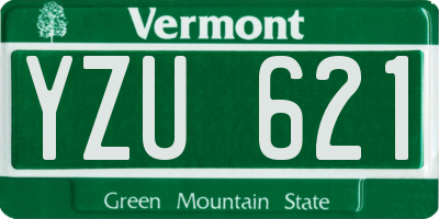 VT license plate YZU621