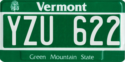 VT license plate YZU622
