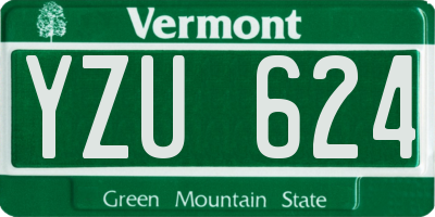 VT license plate YZU624
