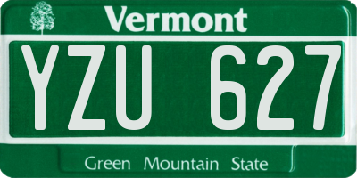 VT license plate YZU627
