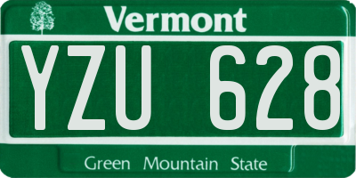 VT license plate YZU628