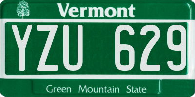 VT license plate YZU629