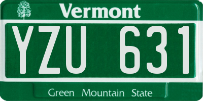 VT license plate YZU631