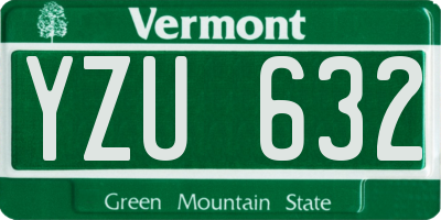 VT license plate YZU632