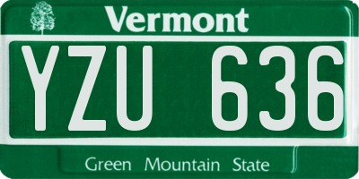 VT license plate YZU636
