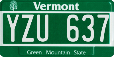VT license plate YZU637