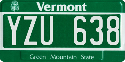 VT license plate YZU638