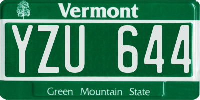 VT license plate YZU644