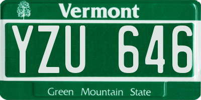 VT license plate YZU646
