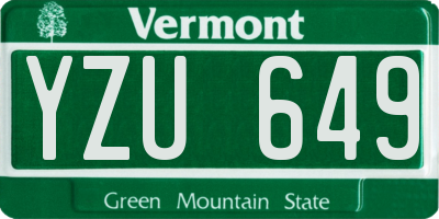 VT license plate YZU649