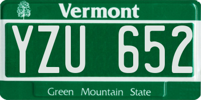 VT license plate YZU652