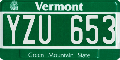 VT license plate YZU653