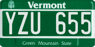 VT license plate YZU655