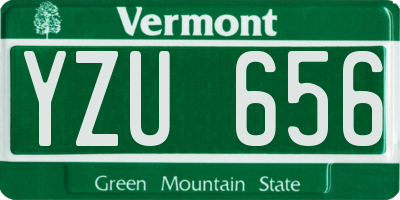 VT license plate YZU656