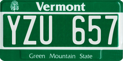 VT license plate YZU657