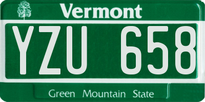 VT license plate YZU658