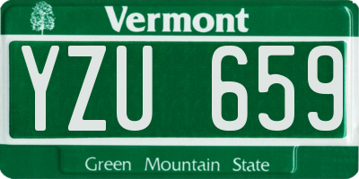VT license plate YZU659