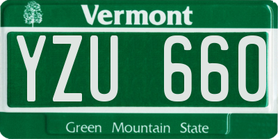 VT license plate YZU660