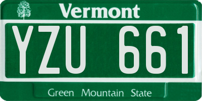VT license plate YZU661
