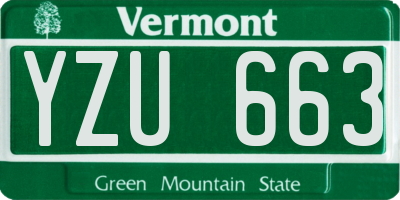 VT license plate YZU663
