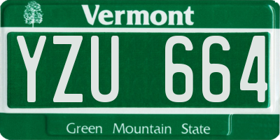 VT license plate YZU664