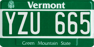 VT license plate YZU665