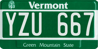 VT license plate YZU667