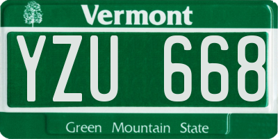 VT license plate YZU668