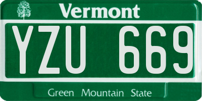 VT license plate YZU669