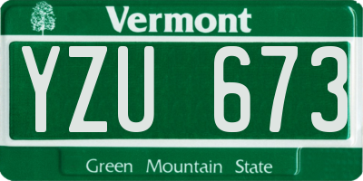 VT license plate YZU673