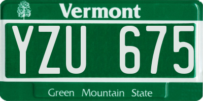 VT license plate YZU675