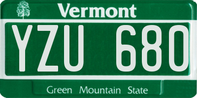 VT license plate YZU680