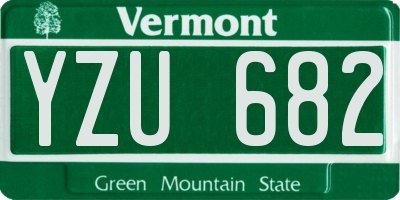 VT license plate YZU682