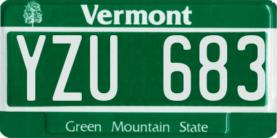 VT license plate YZU683