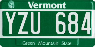 VT license plate YZU684